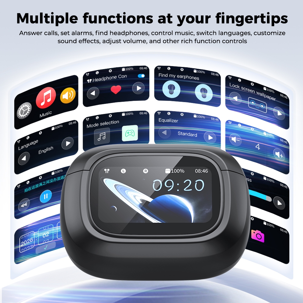 MINISO MS126 HIFI Tai nghe không dây V6.0 Tai nghe Bluetooth Tai nghe chơi game độ trễ thấp LED Cảm ứng Tai nghe chống ồn ENC | BigBuy360 - bigbuy360.vn