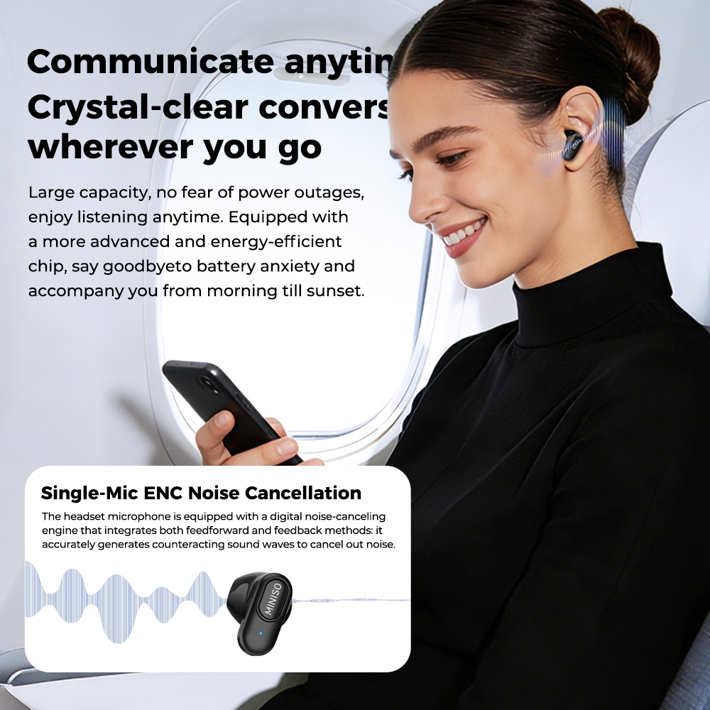 MINISO MS126 HIFI Tai nghe không dây V6.0 Tai nghe Bluetooth Tai nghe chơi game độ trễ thấp LED Cảm ứng Tai nghe chống ồn ENC | BigBuy360 - bigbuy360.vn