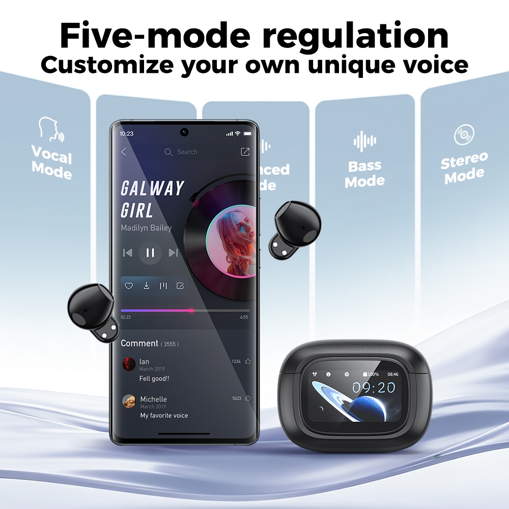 MINISO MS126 HIFI Tai nghe không dây V6.0 Tai nghe Bluetooth Tai nghe chơi game độ trễ thấp LED Cảm ứng Tai nghe chống ồn ENC | BigBuy360 - bigbuy360.vn