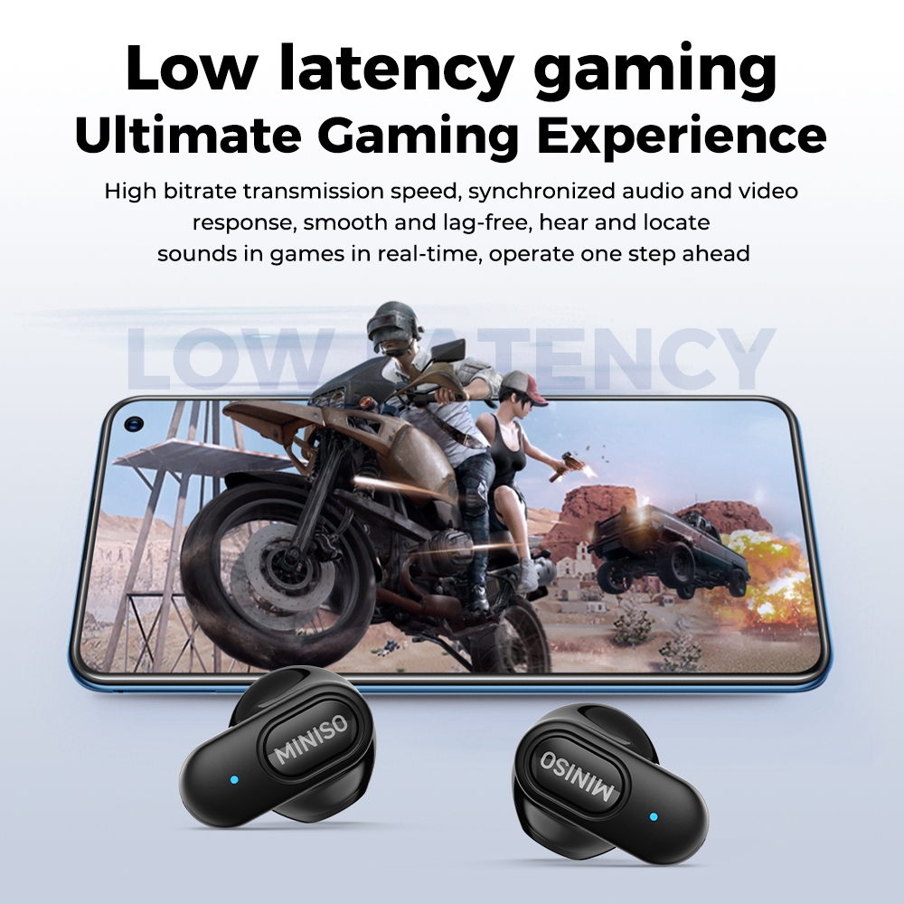 MINISO MS126 HIFI Tai nghe không dây V6.0 Tai nghe Bluetooth Tai nghe chơi game độ trễ thấp LED Cảm ứng Tai nghe chống ồn ENC | BigBuy360 - bigbuy360.vn