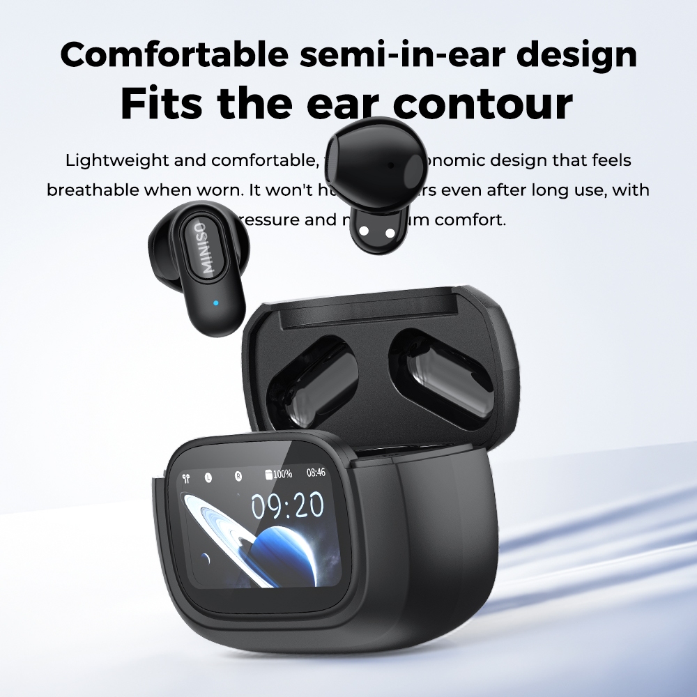 MINISO MS126 HIFI Tai nghe không dây V6.0 Tai nghe Bluetooth Tai nghe chơi game độ trễ thấp LED Cảm ứng Tai nghe chống ồn ENC | BigBuy360 - bigbuy360.vn
