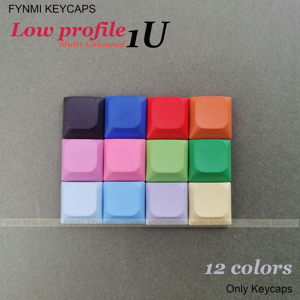 Fynmi Low Profile Multi-Colored 12 màu 1U Keycaps cho keychron Gateron Kailh MX Switch