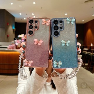Ốp Lưng Cho OPPO A38 A18 A79 A60 A58 A78 A57 A54 A16 A16S A17 A17K 3D Bướm Bling Lấp Lánh Dây Silicon Ốp Lưng Điện Thoại