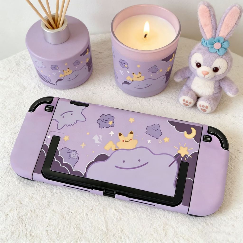 Ốp lưng Pokemon Ditto cho Nintendo Switch 2 Vỏ bảo vệ Anime Switch Card Holder Thumb Cap cho Switch 