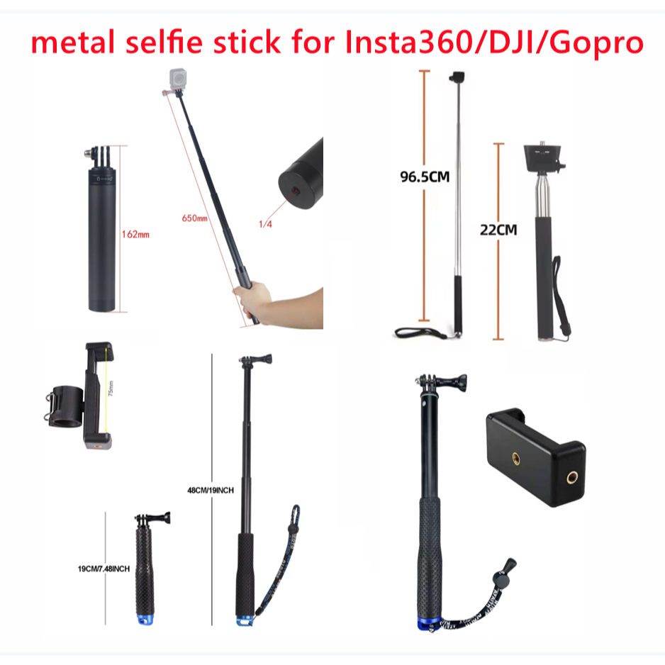 Gậy Selfie Hợp kim nhôm Monopod cho điện thoại / Insta360 X4 Air / X5 / X4 / / GoPro / DJI OSMO 360 