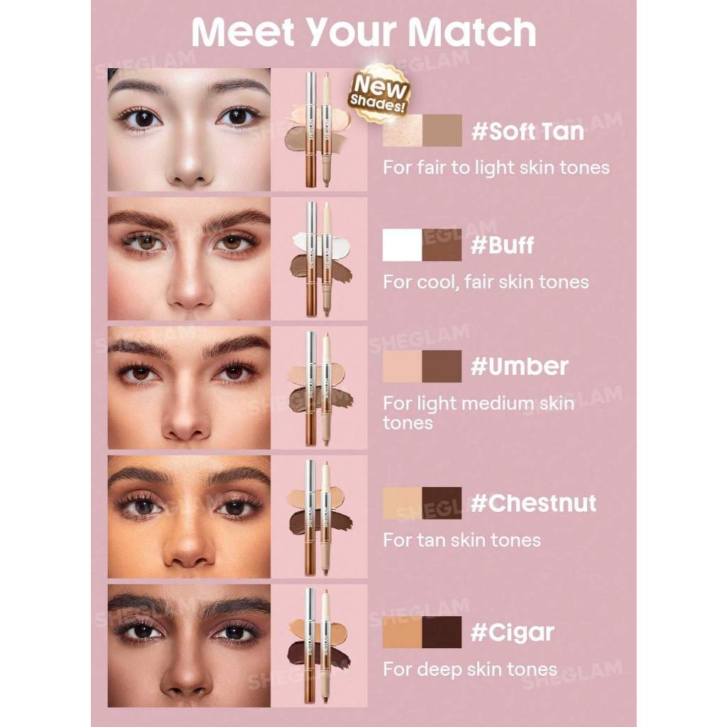 Bút Tạo Khối Mũi 2in1 SHEGLAM Contour & Highlight Tự Nhiên | BigBuy360 - bigbuy360.vn