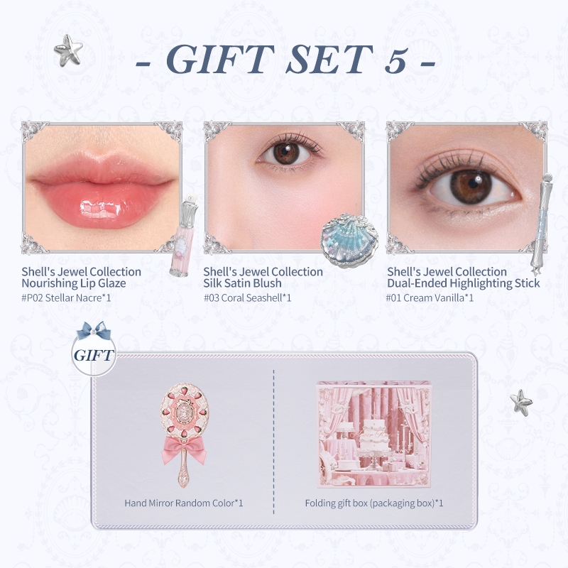 Bộ sưu tập trang sức của Flower Knows Shell / Bộ quà tặng trang điểm cùng màu[Local delivery] | BigBuy360 - bigbuy360.vn