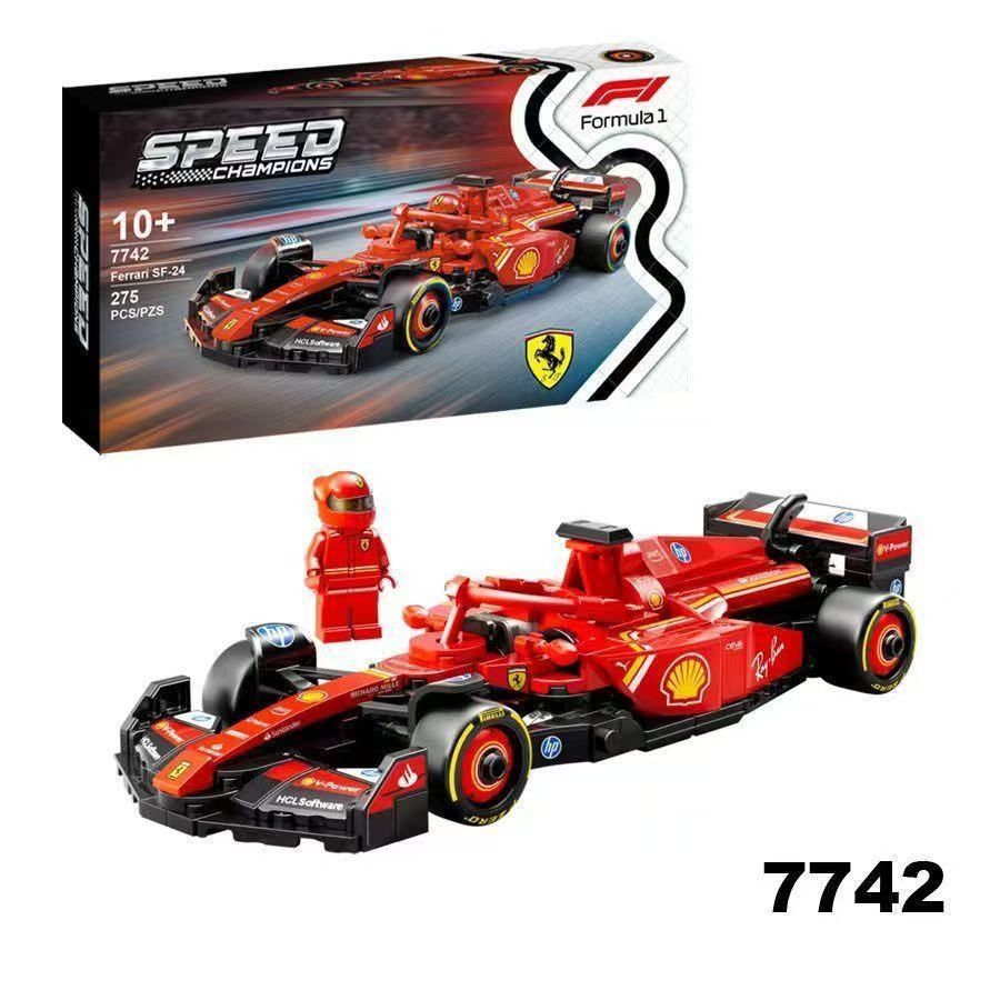 Tương thích với các khối xây dựng Lego Supercar Ferrari SF-24 F1 Racing Car Model Boy Lắp ráp Đồ chơ