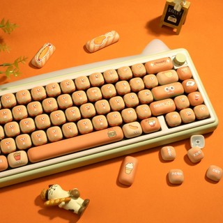 XVX Hamburg Party MOG Profile Dye-Sublimation PBT Keycaps Chủ đề thực phẩm Màu vàng Cam Phiên bản dễ thương Quà tặng văn phòng chơi game Tương thích với tất cả các bàn phím MX Keycaps (139 phím)