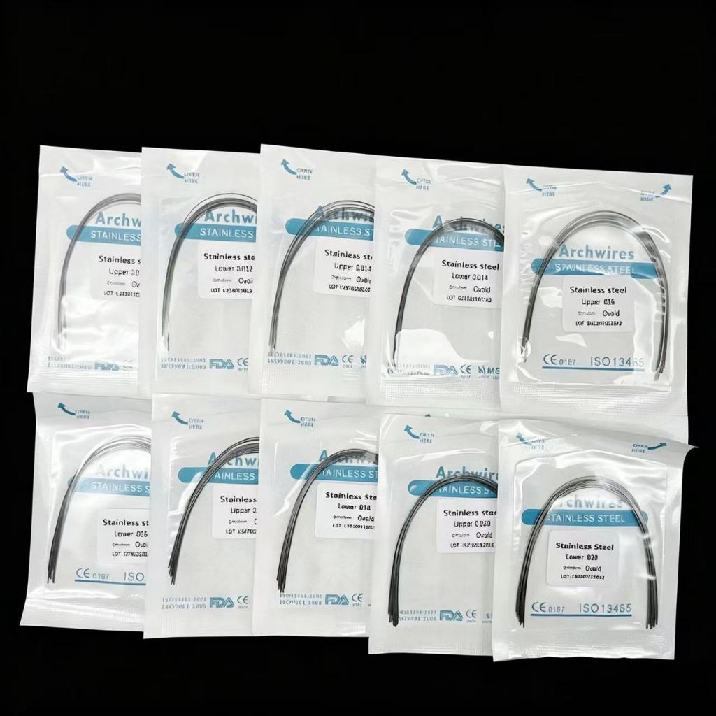10 Cái / gói Orthodontic Siêu Co Giãn Ovoid Dạng Dây Vòm Thép Không Gỉ