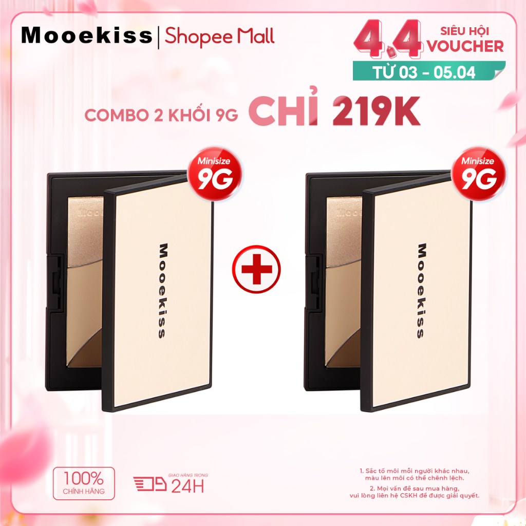 [Live Combo 9gx2] Combo 2 bảng tạo khối Mooekiss 3 màu dung tích 9g | BigBuy360 - bigbuy360.vn