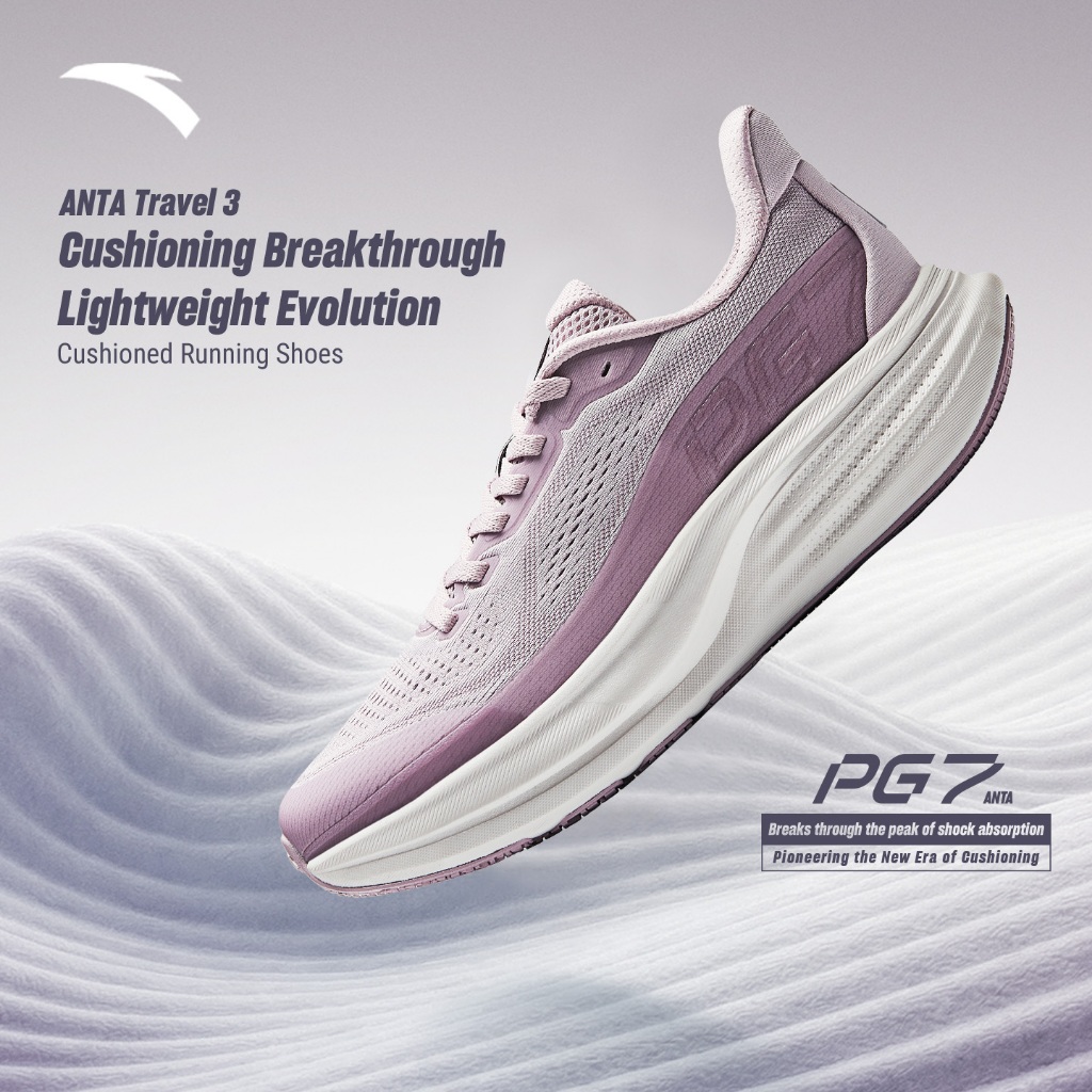 ANTA Travel 3 PG 7 Giày chạy bộ thể thao nữ Lưới thoáng khí Giày thể thao nhẹ1226B5546
