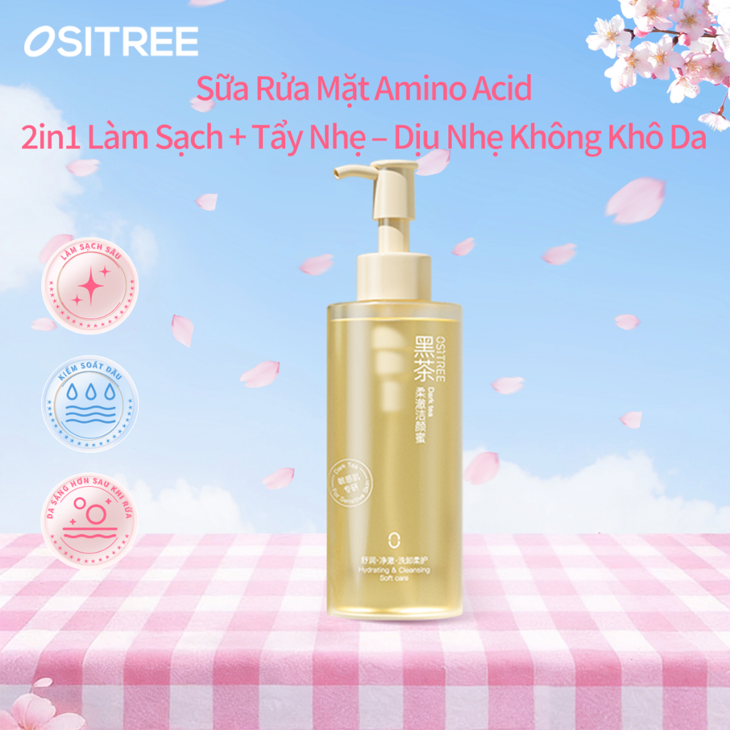 Ositree Sữa Rửa Mặt Ositree Trà Đen Dịu Nhẹ Làm Sạch Sâu Kiềm Dầu Làm Sạch Da 200g