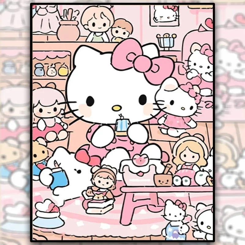 Hello Kitty Hello Kitty Cross Stitch Phong cách mới 2026DIY Gói vật liệu thêu ren thủ công
