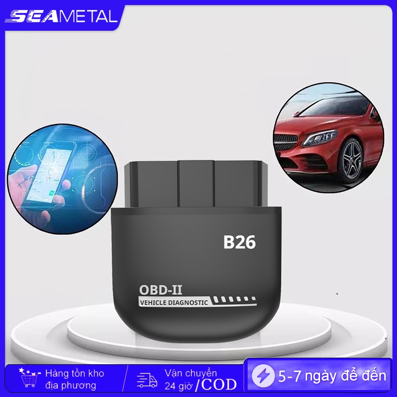 Máy quét SEAMETAL B26 Obd2 Bluetooth 5.1 Công cụ chẩn đoán ô tô chuyên nghiệp Đầu đọc mã lỗi động cơ