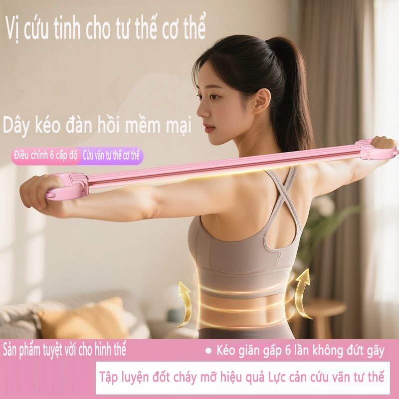 Dây Kéo Số 8 Tai|Điều Chỉnh 6 Cấp Độ 15-90lbs - Tập Vai Lưng Tại Nhà, Văn Phòng