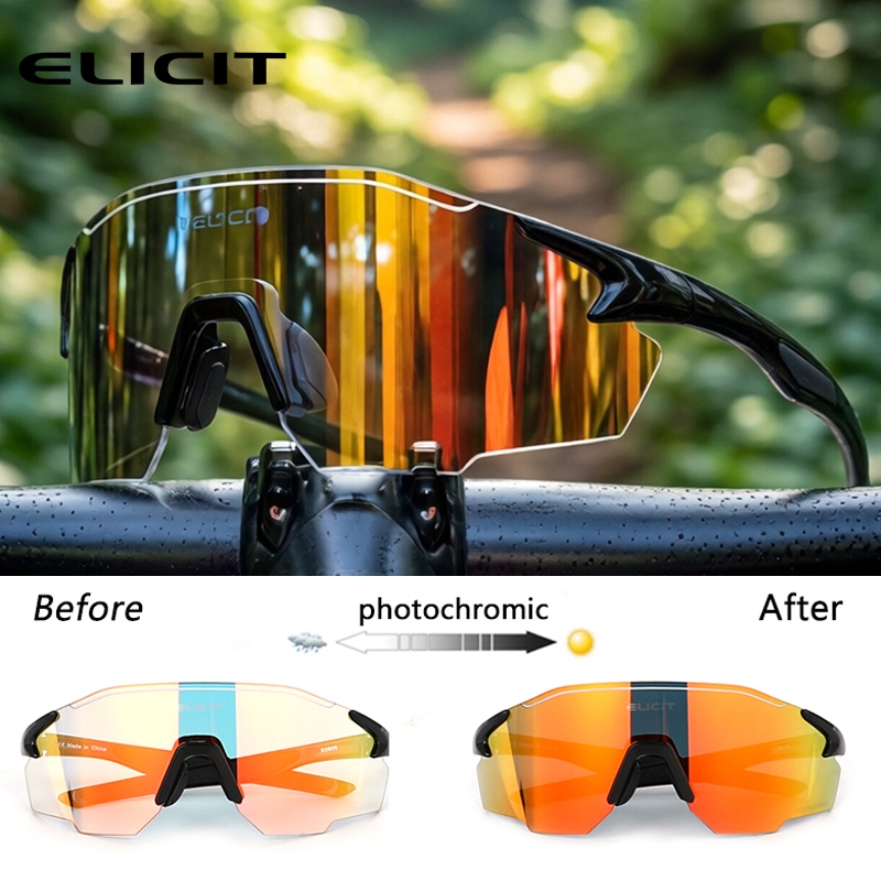ELICIT Photochromic Kính Đi Xe Đạp UV400 MTB Đường Xe Đạp UV400 Kính Mát Nam Nữ Thể Thao Ngoài Trời 