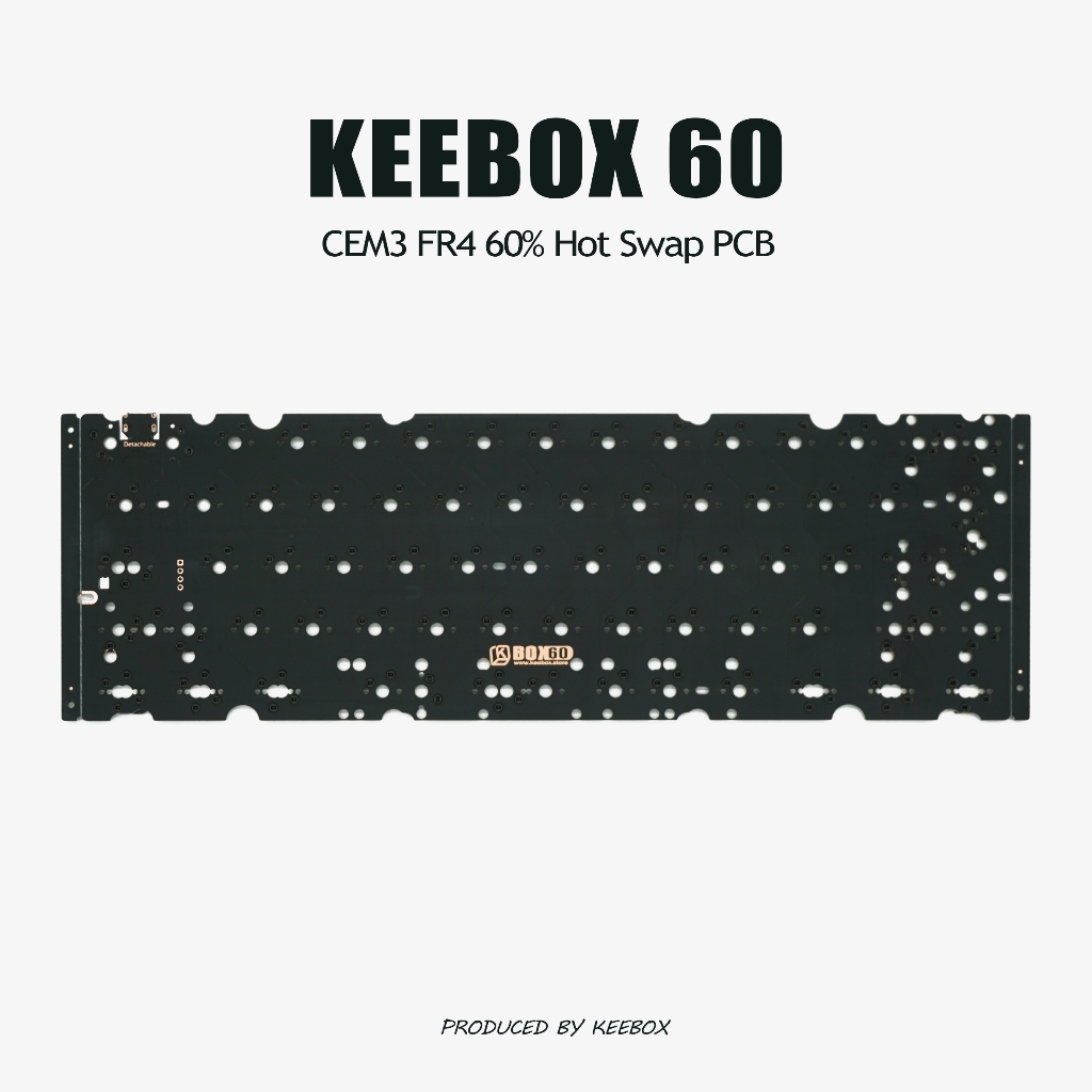 Keebox BOX60 Bố cục 60% Trao đổi nóng PCB PCB Hỗ trợ Bố cục GH60 Trao đổi nóng PCB