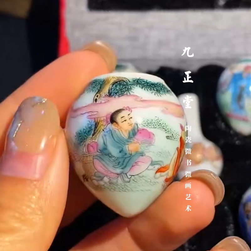 Bộ 1 Cóng - Cóng Khuyên - Cóng chim vẽ tay - Cửu Chính Đường - Tám Tiên