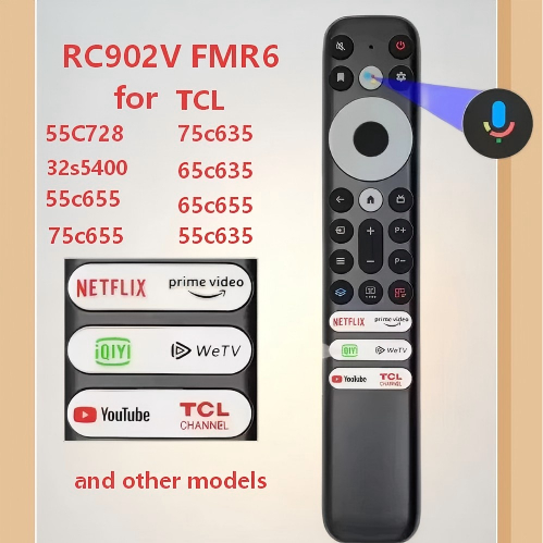 Điều khiển từ xa TV giọng nói TCL đa năng mới RC902V FMR6 QLED 32 s5400 43c635 65c635 75c635 43c655 