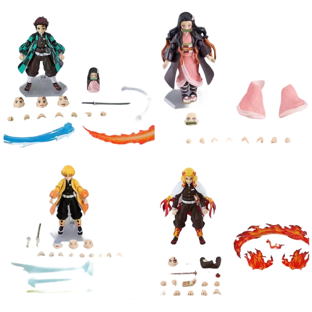 Bán Buôn Demon Slayer Figma Nezuko Kamado Tanjirou Zenitsu Rengoku PVC Nhân Vật Hành Động Mô Hình Đồ