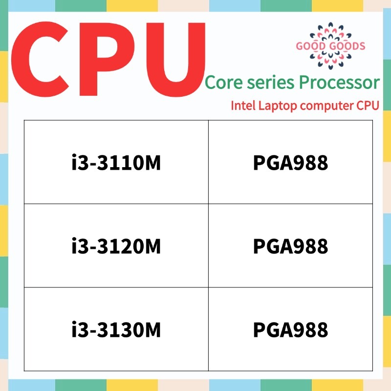 I3-3110M i3-3120M i3-3130M INTEL Core i3 series Laptop CPU PGA988