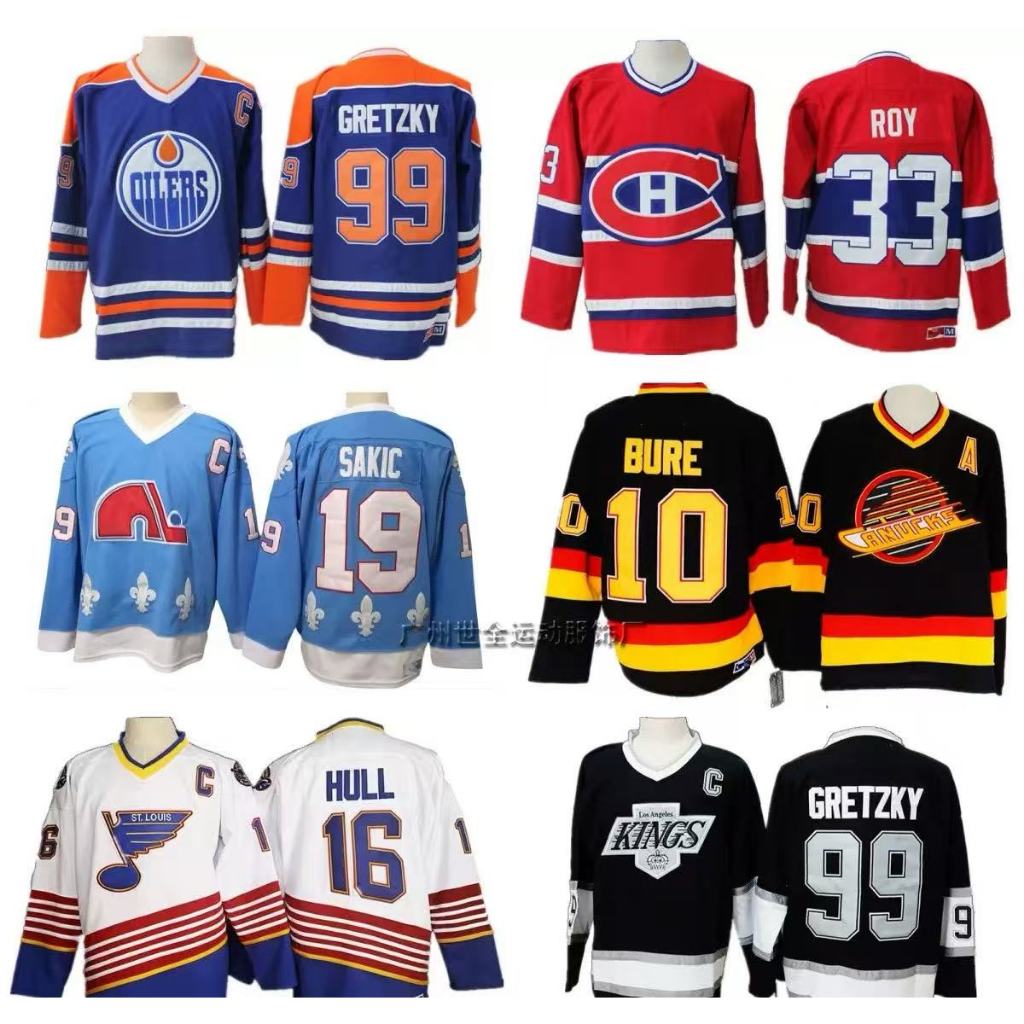 Retro NHL Hockey Jersey - Áo thể thao thêu nam dài tay, kích thước lớn