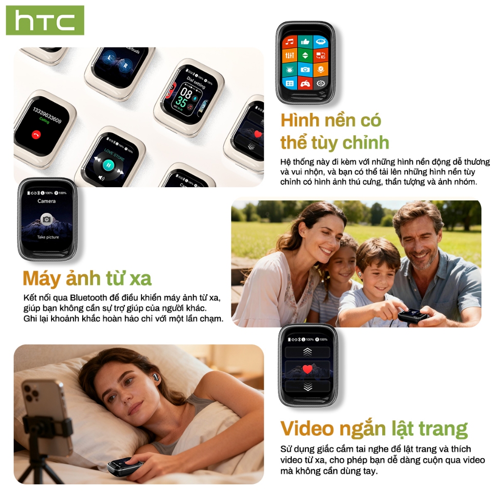 HTC NE48 AI Translator Tai nghe không dây Bluetooth 6.0 Dịch 134 ngôn ngữ, màn hình cảm ứng, khử tiếng ồn, microphon | BigBuy360 - bigbuy360.vn