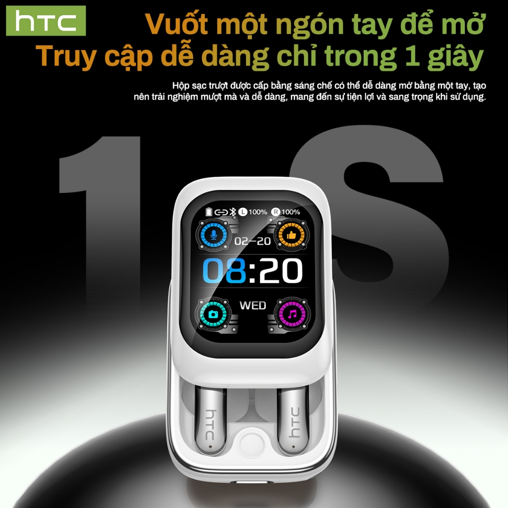 HTC NE48 AI Translator Tai nghe không dây Bluetooth 6.0 Dịch 134 ngôn ngữ, màn hình cảm ứng, khử tiếng ồn, microphon | BigBuy360 - bigbuy360.vn