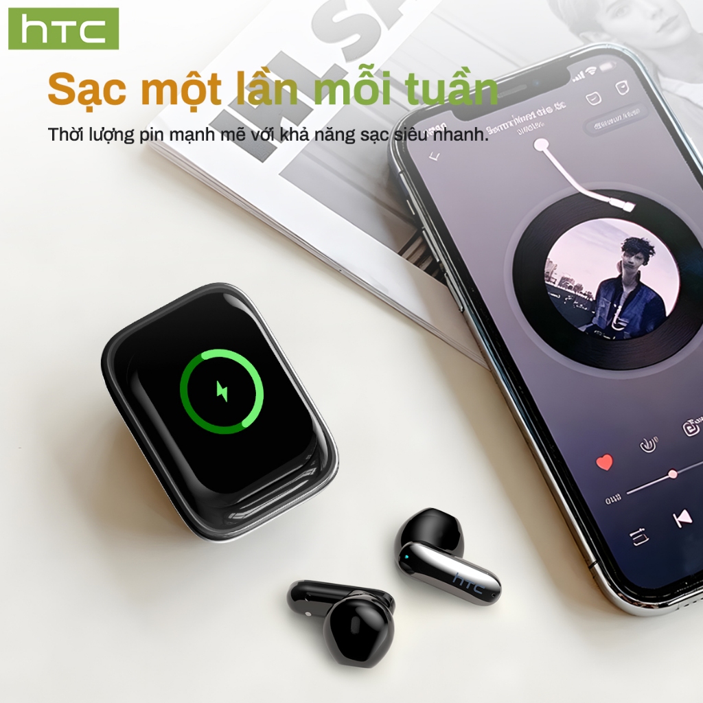 HTC NE48 AI Translator Tai nghe không dây Bluetooth 6.0 Dịch 134 ngôn ngữ, màn hình cảm ứng, khử tiếng ồn, microphon | BigBuy360 - bigbuy360.vn