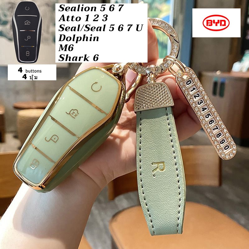 Hộp đựng từ xa chìa khóa BYD Atto 3 Seal 5 6 7 Seal Atto 1 2 Dolphin M6 Seal 6 BYD Vỏ chìa khóa điều