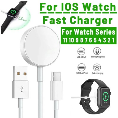 Sạc Không Dây Từ Tính Cho Đồng Hồ Series 11 10 9 8 7 6 5 4 3 2 1 USB Cáp Sạc Nhanh Loại C