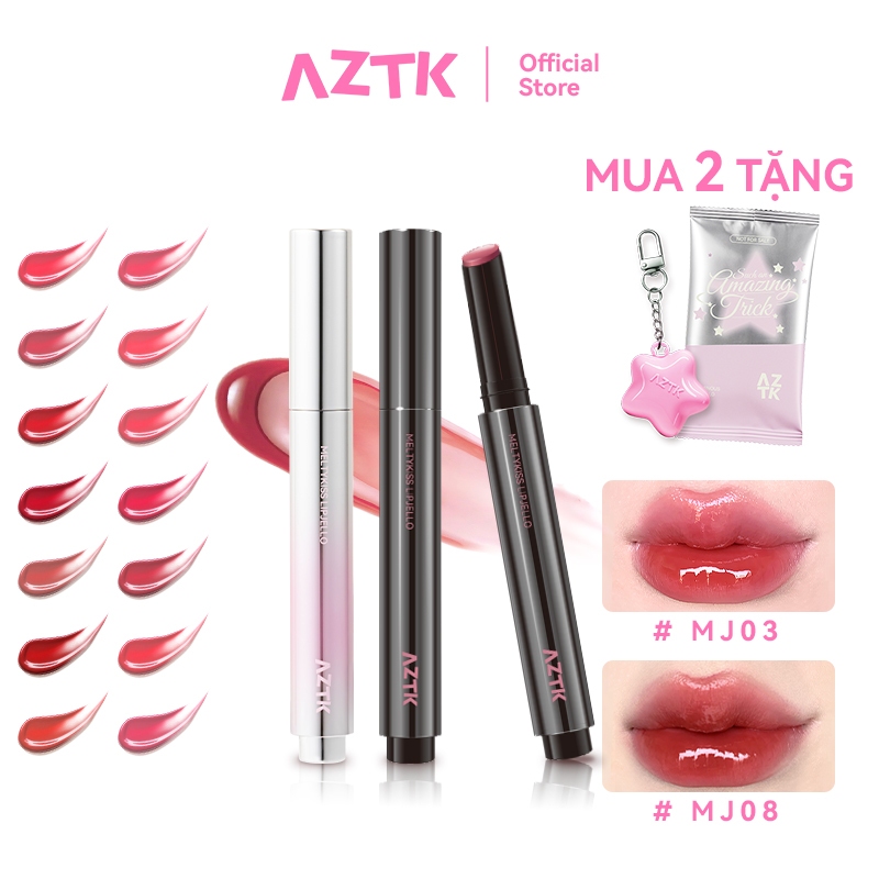 AZTK Son Thỏi Bóng Căng Bóng Mềm Môi Ẩm Mượt Tự Nhiên Màu Đẹp 1.9g