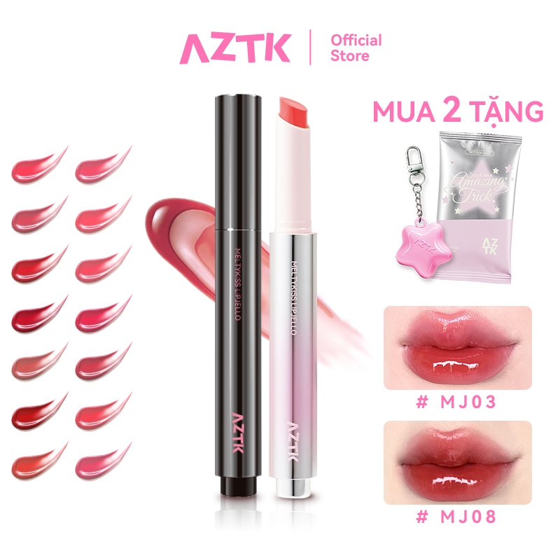 AZTK Son Thỏi Bóng Căng Bóng Mềm Môi Ẩm Mượt Tự Nhiên Màu Đẹp 1.9g
