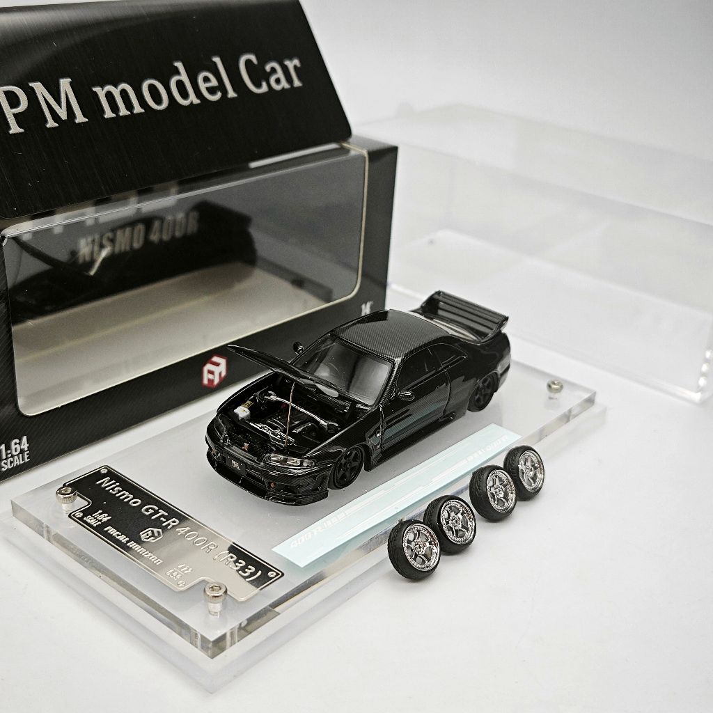 FH 1 / 64 Nissan Skyline GTR R33 Nismo 400R Toàn Thân Carbon Có Thể Mở Hood Diecast Mô Hình Xe Sưu T