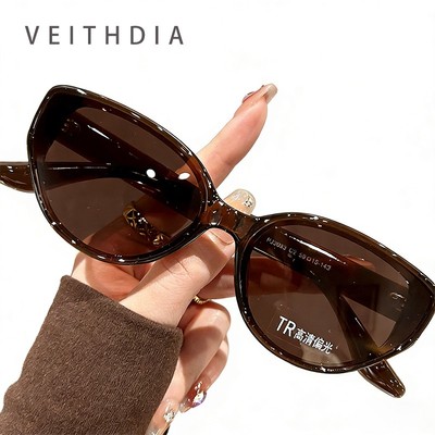 Kính râm phân cực mắt mèo VEITHDIA dành cho nữ, bảo vệ UV400, thời trang cho lái xe 35026