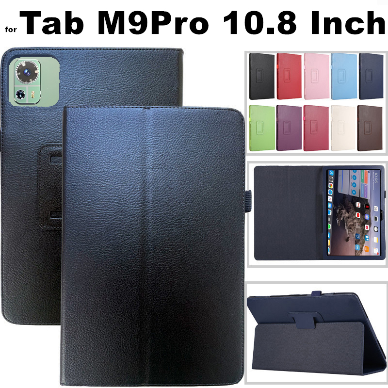 Dành Cho Máy Tính Bảng Galaxy Tab M9pro M9 Pro 10.8 Inch Ốp Lưng Lật Từ Tính Bảo Vệ Mỏng Nhẹ Da PU Đ