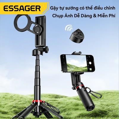 Essager Mini Gấp Selfie Stick Tripod Không Dây Bluetooth Camera Shutter Điện Thoại Có Thể Mở Rộng Grip Tripod
