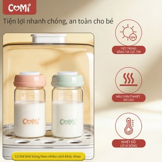 Bình trữ sữa thủy tinh dày 180ml COMI, không chứa BPA, có thể tiệt trùng bằng tia UV