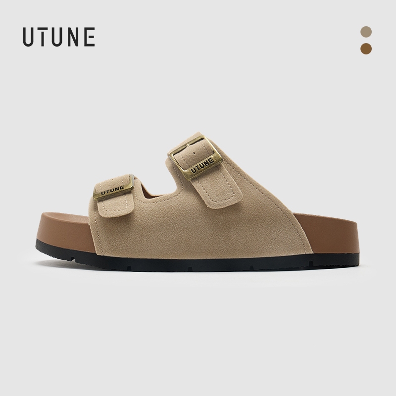 UTUNE dép sandal kiểu Birken đế dày 3cm dép mang trượt nửa dép mũi kín nâng đỡ vòm chân quai điều ch