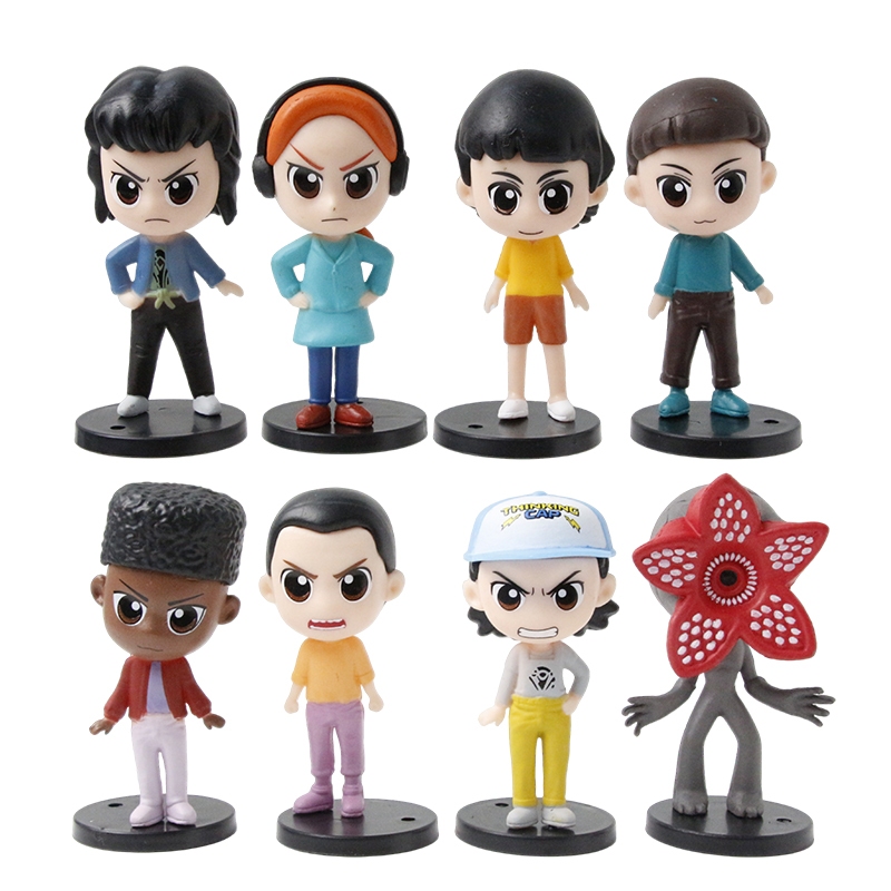 8 Cái / bộ 8cm Anime Stranger Things Q Phiên Bản Đứng Vị Trí Demogorgon Eleven Mike Wheeler PVC Nhân