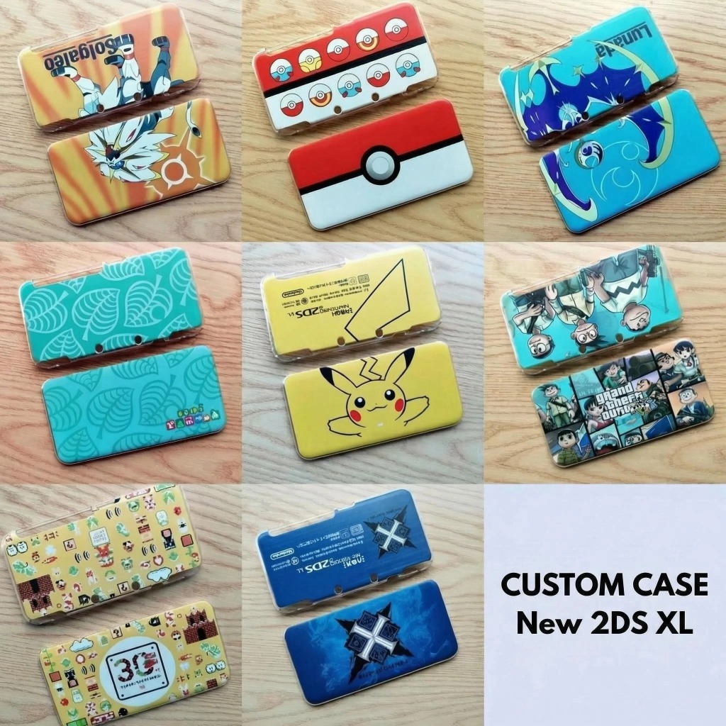 Ốp Bảo Vệ Tùy Chỉnh Cho 2DS XL / LL Mới - Chủ Đề Pokemon Pikachu & Monster Hunter, Vỏ Cứng In Hình D