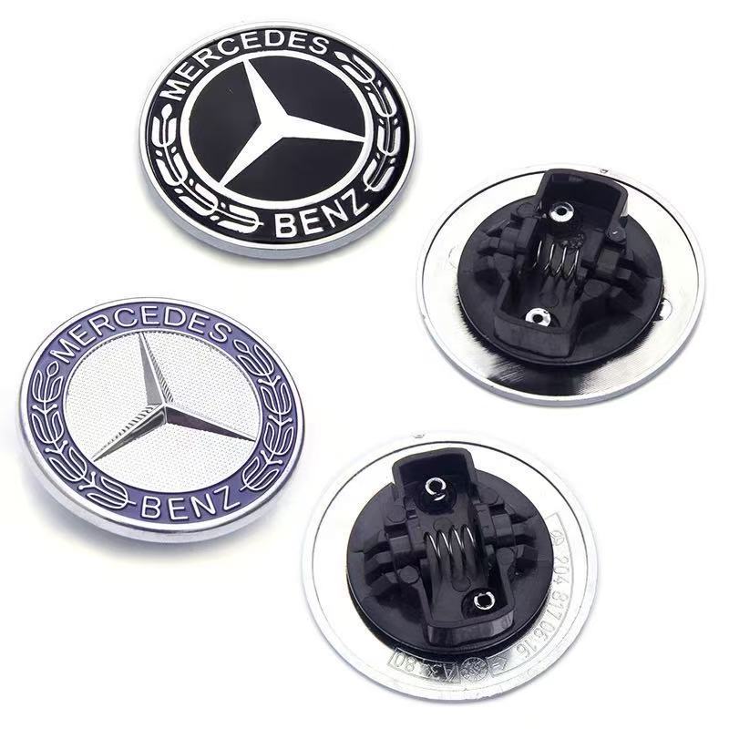 57mm-Mercedes-Benz-Hood-Đen xanh-Laurel-Wreath-Front-Badge-Car-Logo-Emblem W204 W212 E200 E300 C
