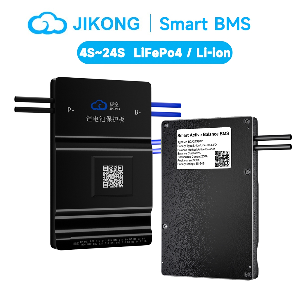 JKBMS Smart BMS 8S-24S 10S 12S 13S 16S 20S 21S 24V 36V 48V LiFePo4 Li-ion Active Balance BT JIKONG