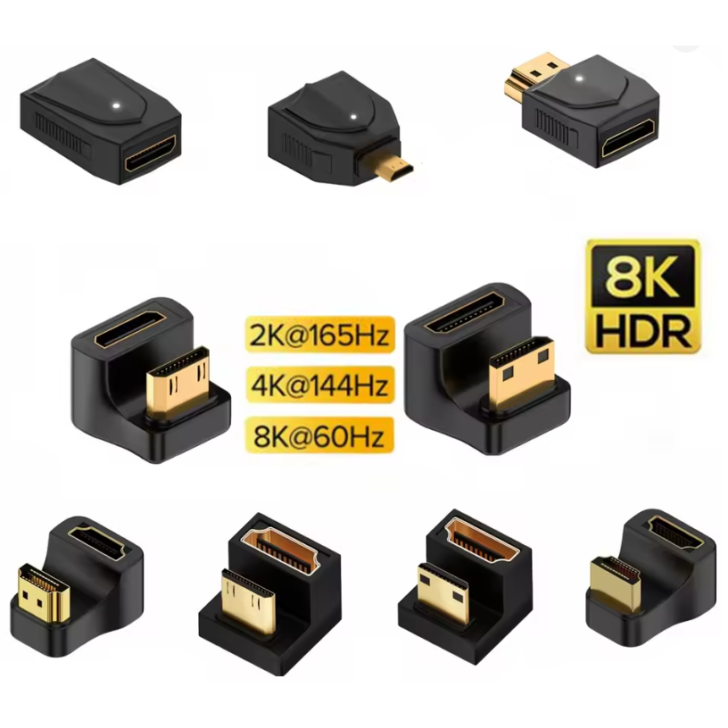 Bộ chuyển đổi giới tính Mini HDMI hình chữ U 360 độ 180 Micro HDMI Male sang HDMI Female Angled L Co