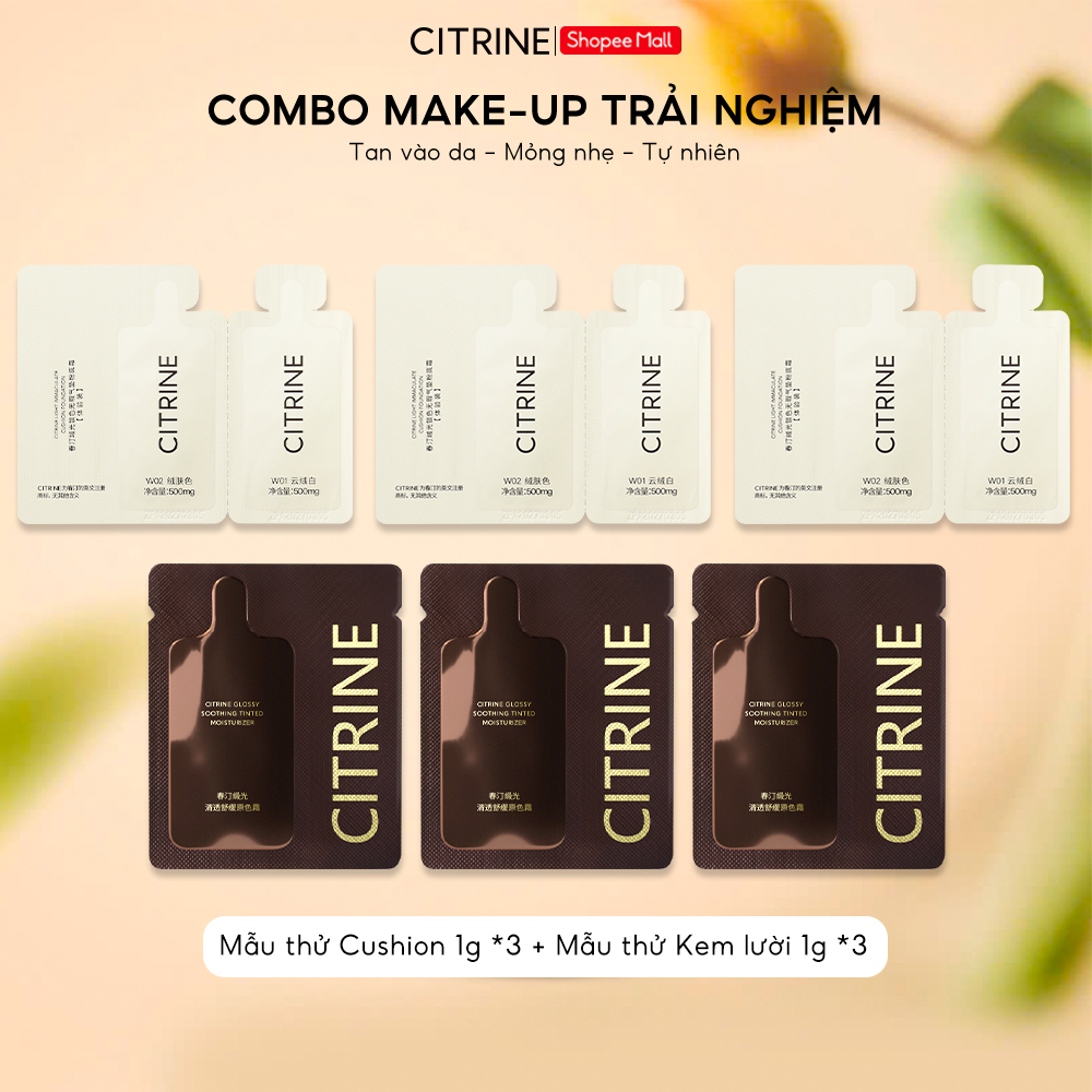 Sample Kem Lười & Cushion - CITRINE - Bộ 6 Gói Mẫu Thử [1g] Cho Lớp Nền Hoàn Hảo