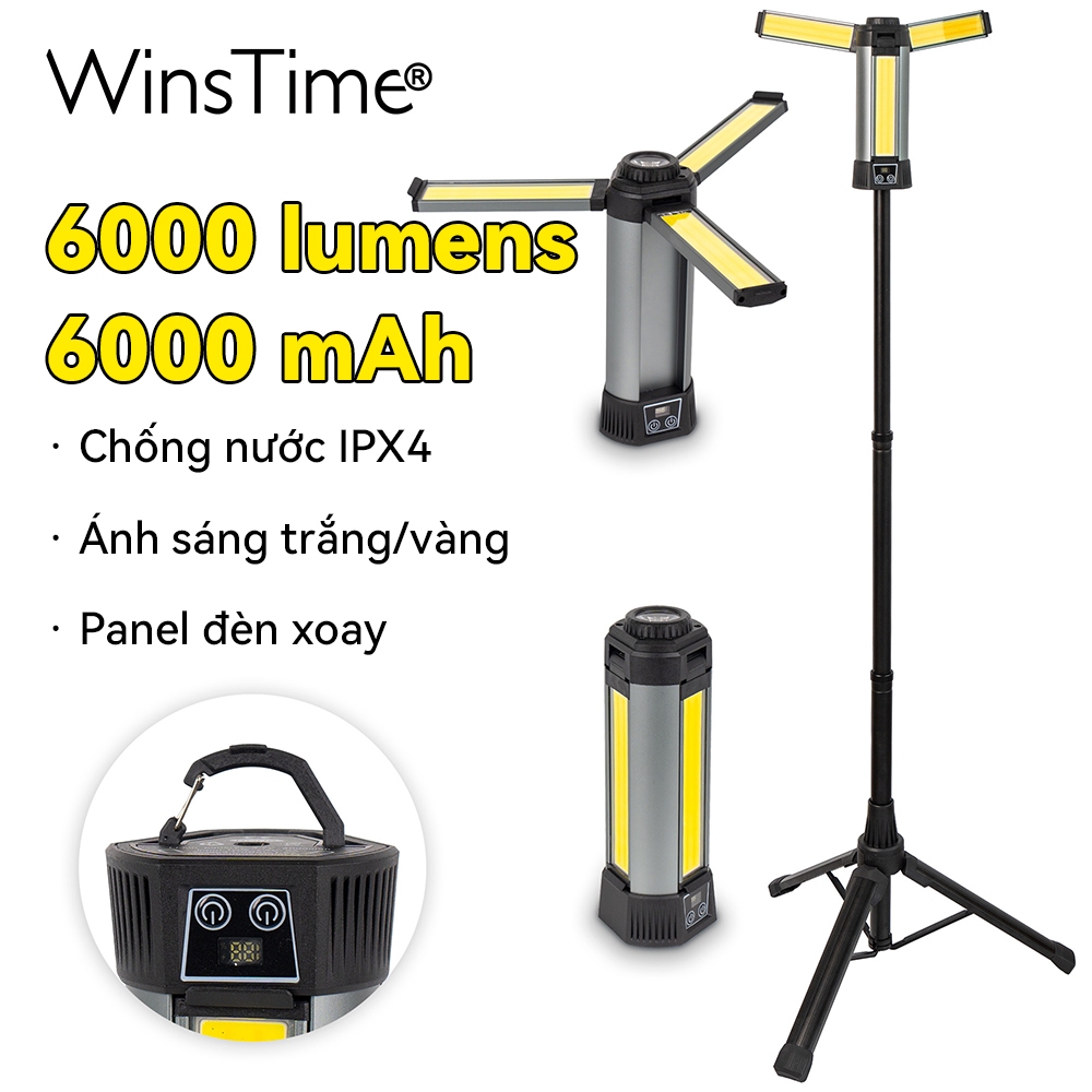Đèn cắm trại WinsTime Z88 LED siêu sáng, gấp gọn - Dùng cho ngoại trời và công trường xây dựng