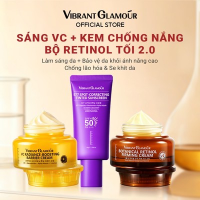 Bộ Dưỡng trắng + Chống lão hóa + Chống nắng VIBRANT GLAMOUR Bảo vệ và Phục hồi da Sáng tối 3PCS