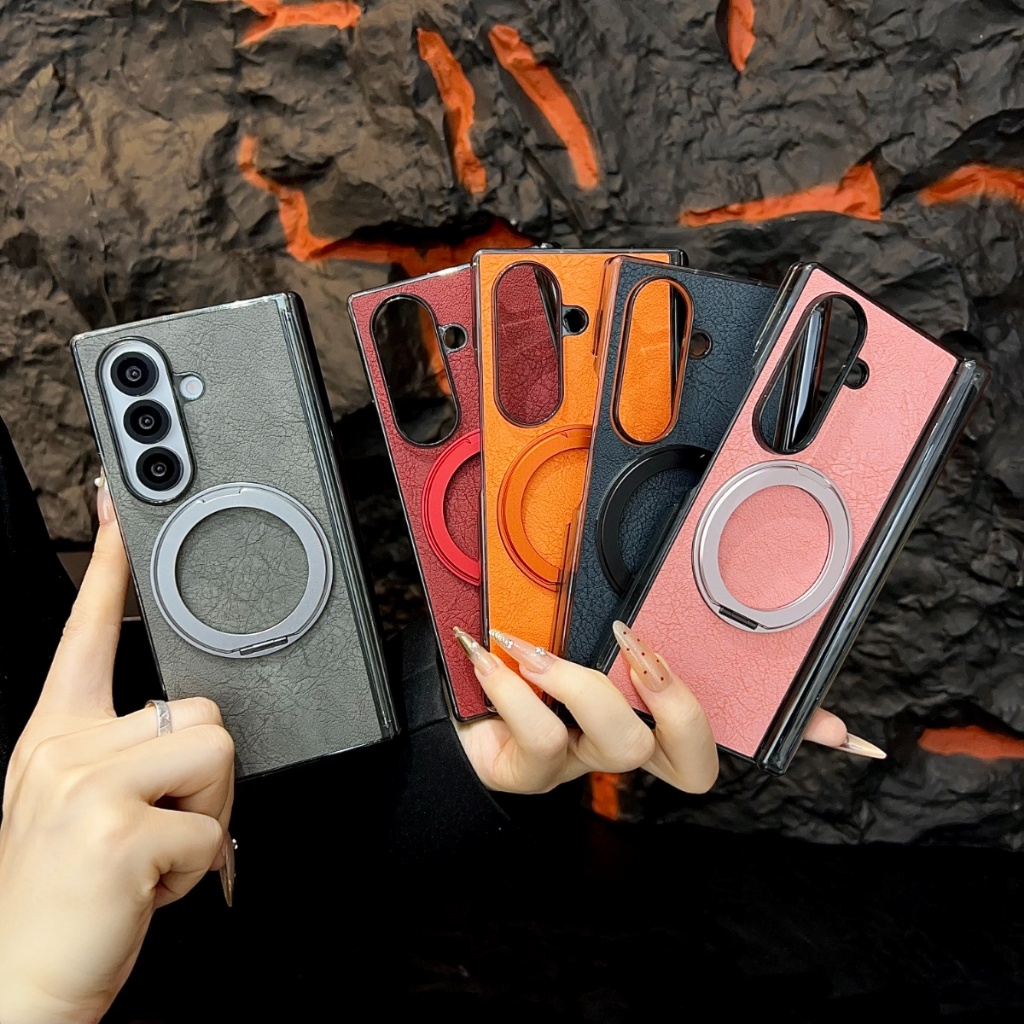 Ốp Lưng Cho Samsung Galaxy Z FOLD 7 FOLD7 Ốp lưng Họa Tiết Da Bò Siêu Mỏng Ốp Lưng Bảo Vệ Trục Trung
