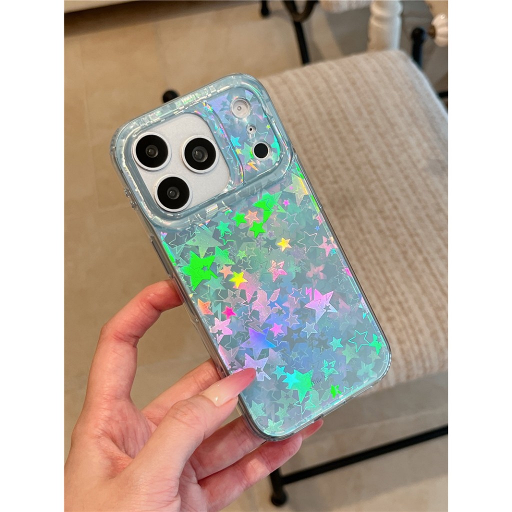 IPhone 17 Pro Dần dần mô hình ngôi sao laser chất liệu TPU IMD xử lý vỏ điện thoại